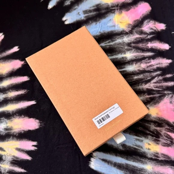 B Yellowtail Rose Gold Mirror Earrings by Indigenous Artist Copper Canoe Woman - Picture 6 of 7